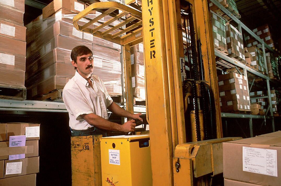 warehouse worker loading boxes